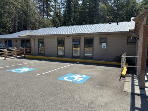 Parkinglot accessible spaces painted